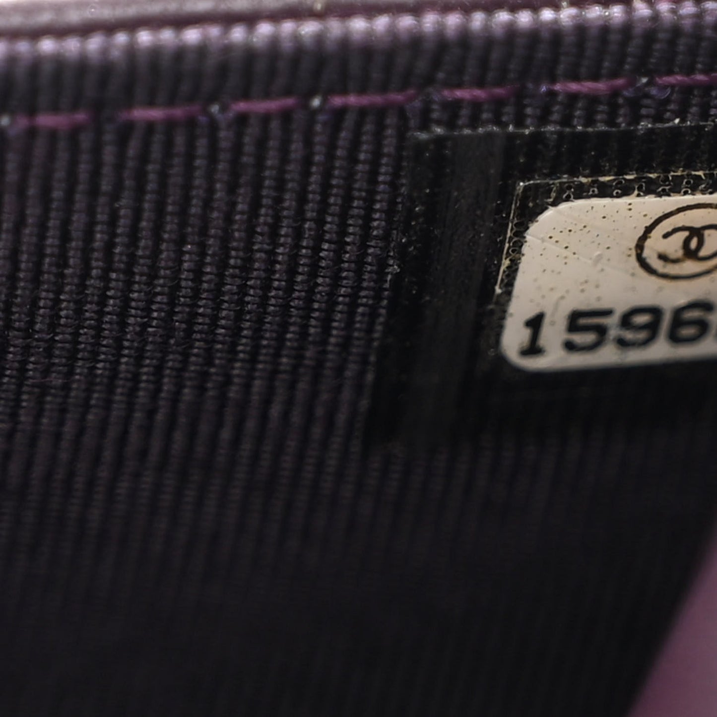 Lambskin Quilted Wallet On Chain WOC Purple