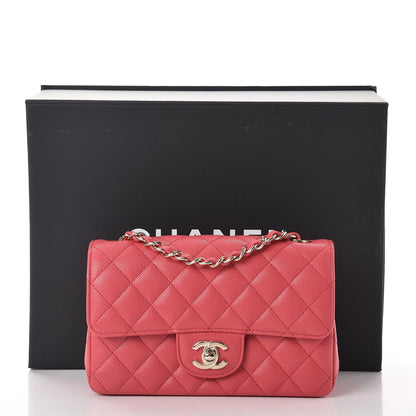 Chanel Caviar Quilted Mini Rectangular Flap Dark Pink 8 of 8
