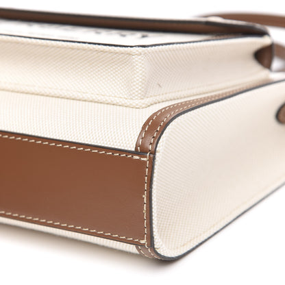 Burberry Canvas Smooth Calfskin Two Tone Mini Pocket Bag Natural Malt Brown 8 of 10