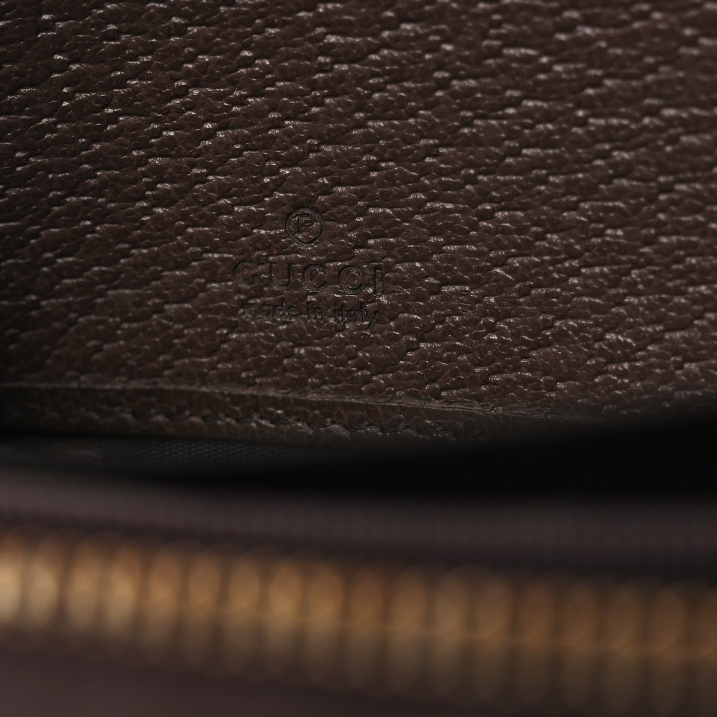 GG Supreme Monogram Web Ophidia Zip Around Wallet Brown