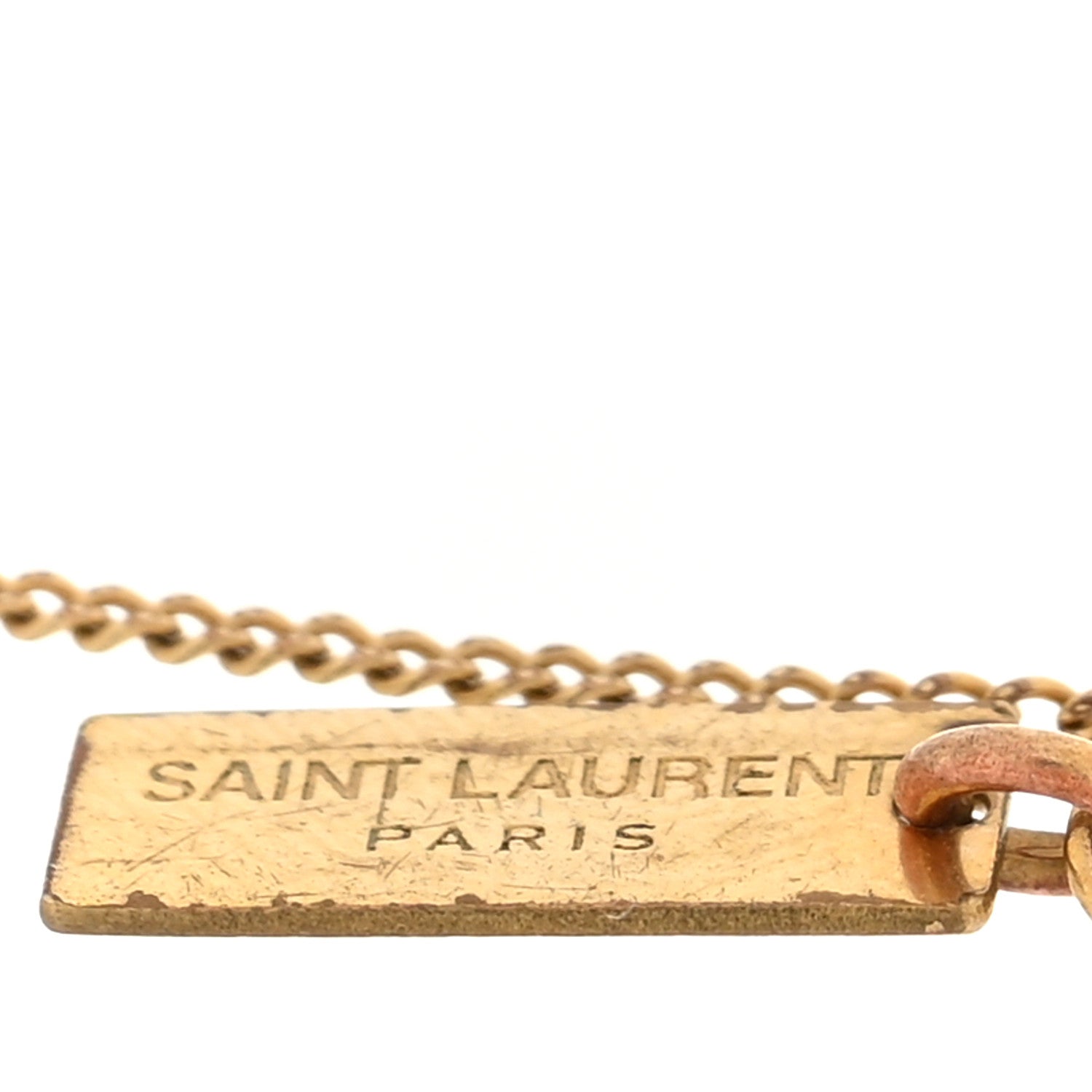 Saint Laurent Brass Monogram Charm Bracelet Gold 1825529
