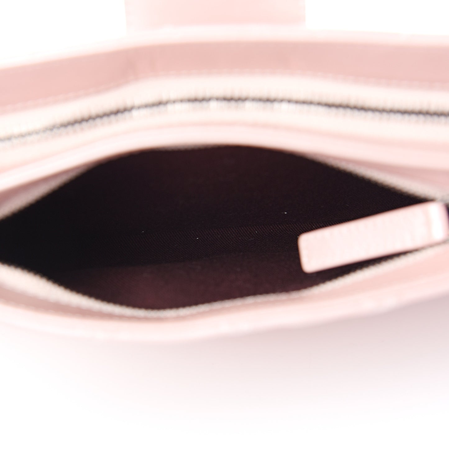 Glazed Calfskin Quilted Coco Pleats Clutch Light Pink