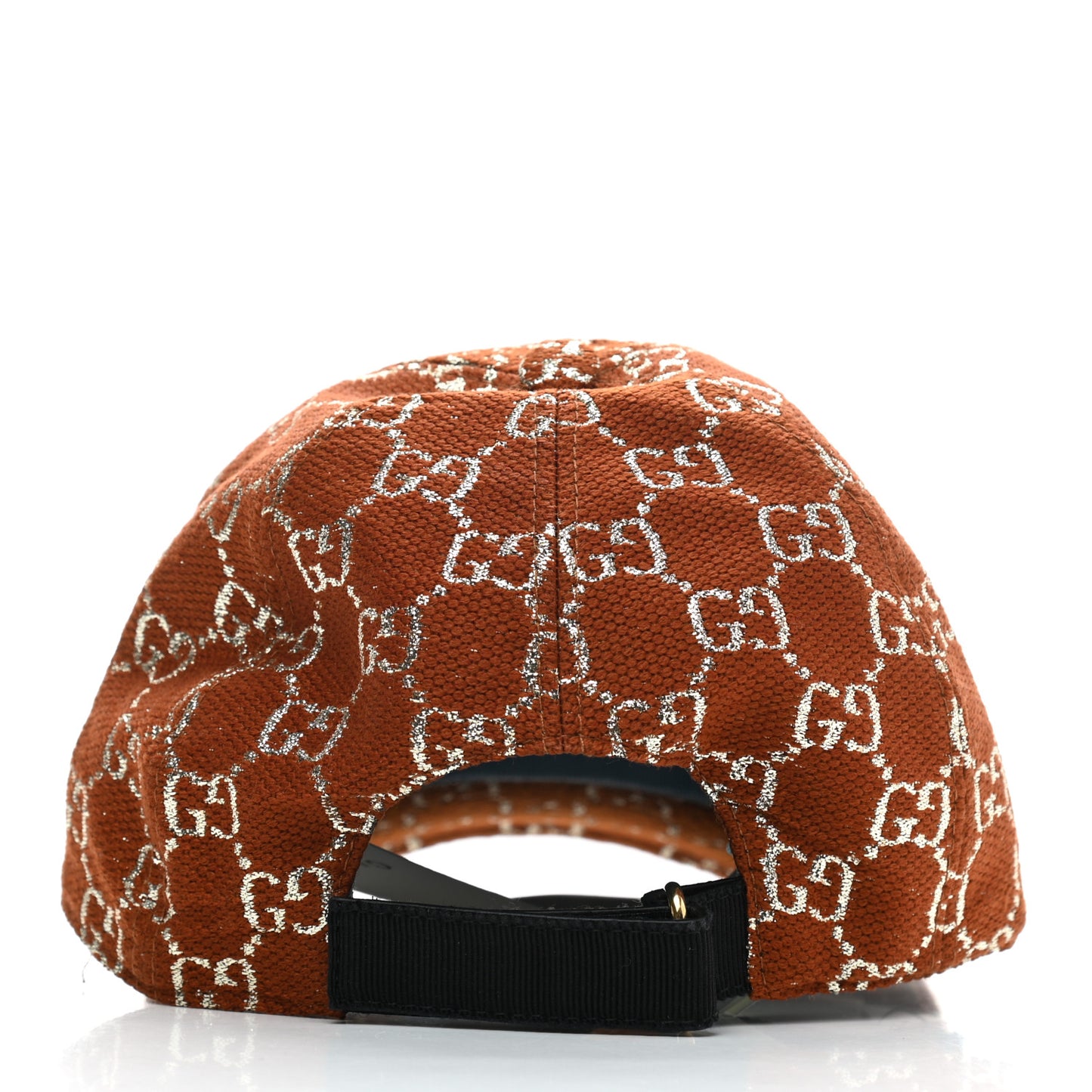 Canvas Lame GG Monogram Rush Baseball Hat S Burnt Orange Silver