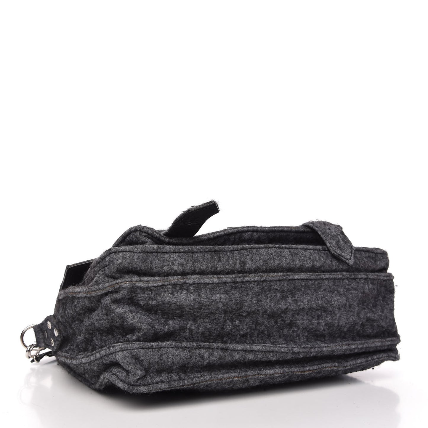 Melange Felted Wool Medium PS1 Satchel Charcoal Black