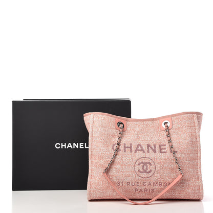 Chanel Canvas Small Deauville Tote Pink 10 of 10