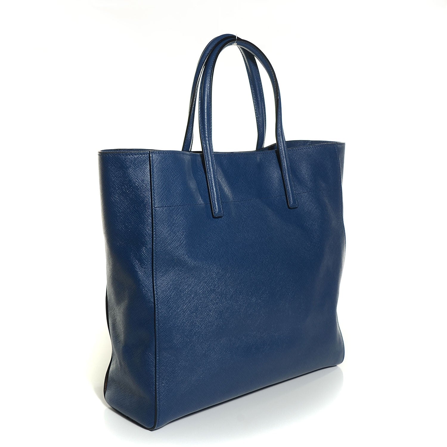 Prada Saffiano Small Soft Tote Bleuette 3 of 11