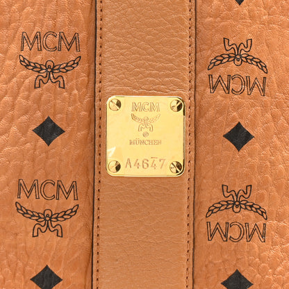 MCM Visetos Medium Liz Reversible Shopper Tote Cognac 7 of 9