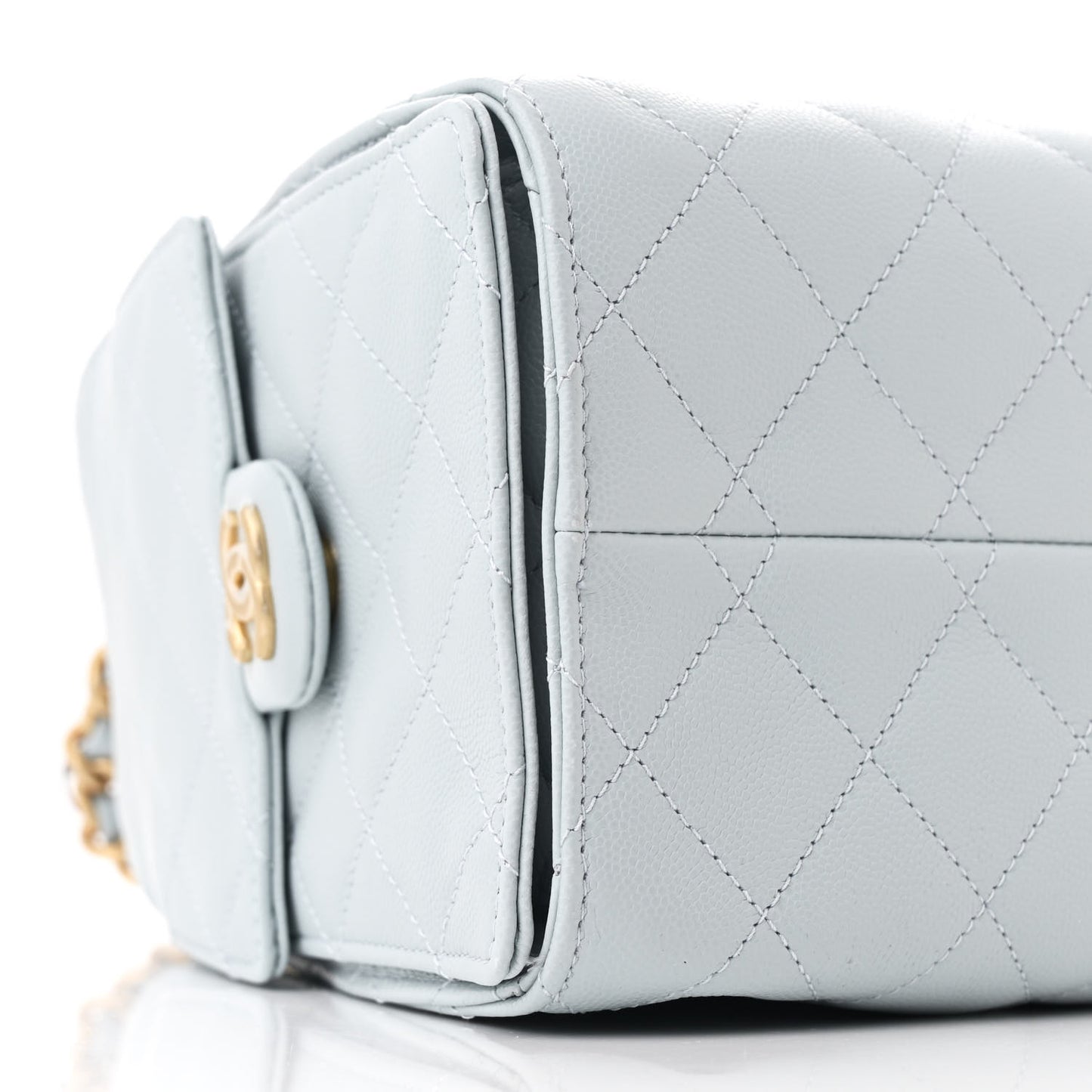 Caviar Quilted Small Chanel 25 Handbag Light Blue