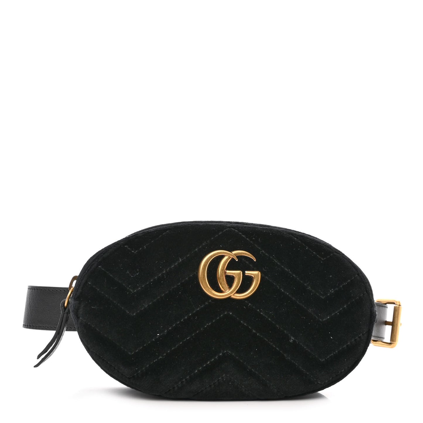 Velvet Matelasse GG Marmont Belt Bag 85 34 Black