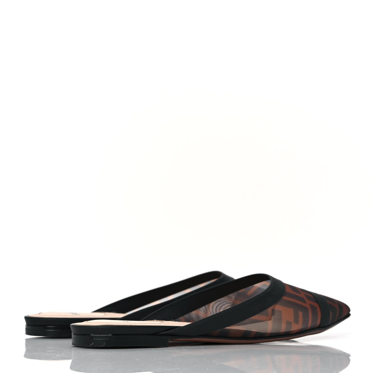 Technical Mesh Vitello FF Colibri Flat Mules 35 Tobacco Moro Black