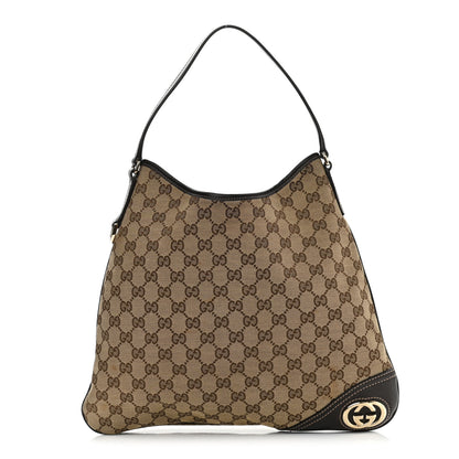 Gucci Monogram Medium New Britt Hobo Dark Brown 1 of 11