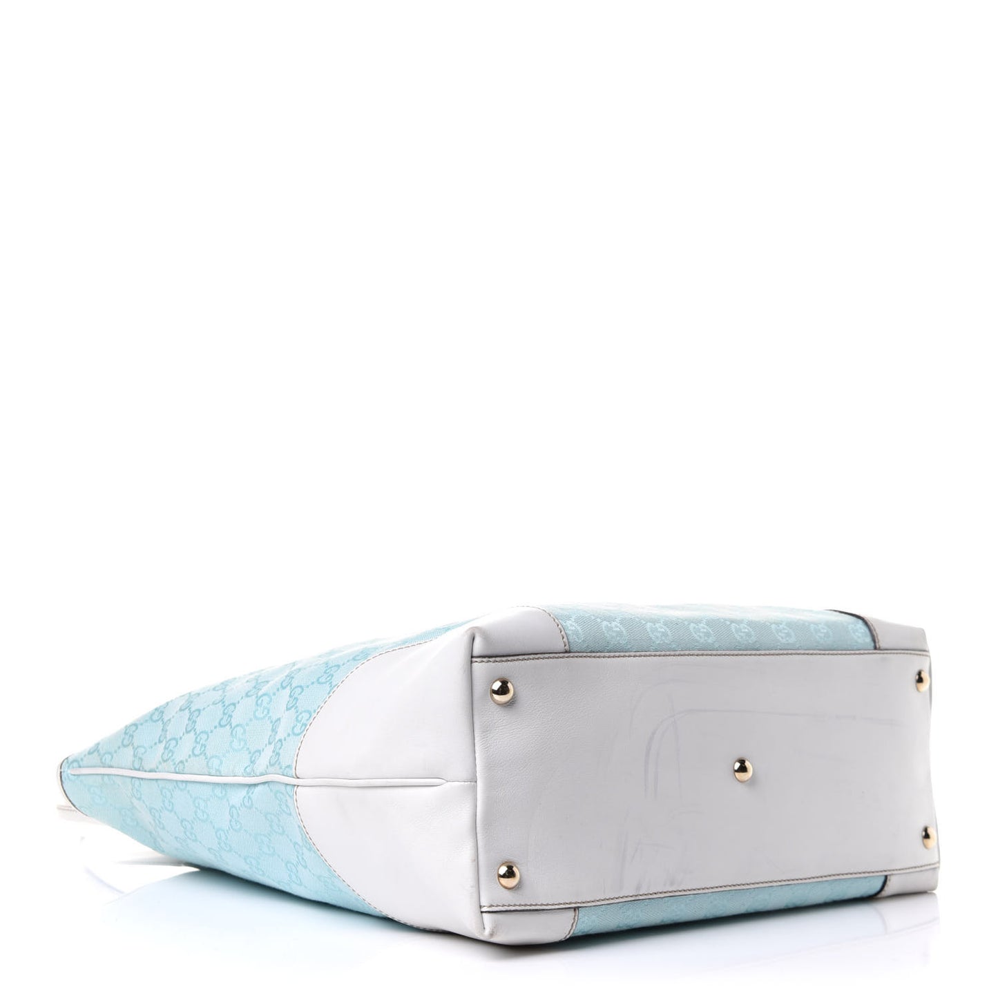 Monogram Tote Turquoise White