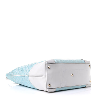 Gucci Monogram Tote Turquoise White 3 of 11