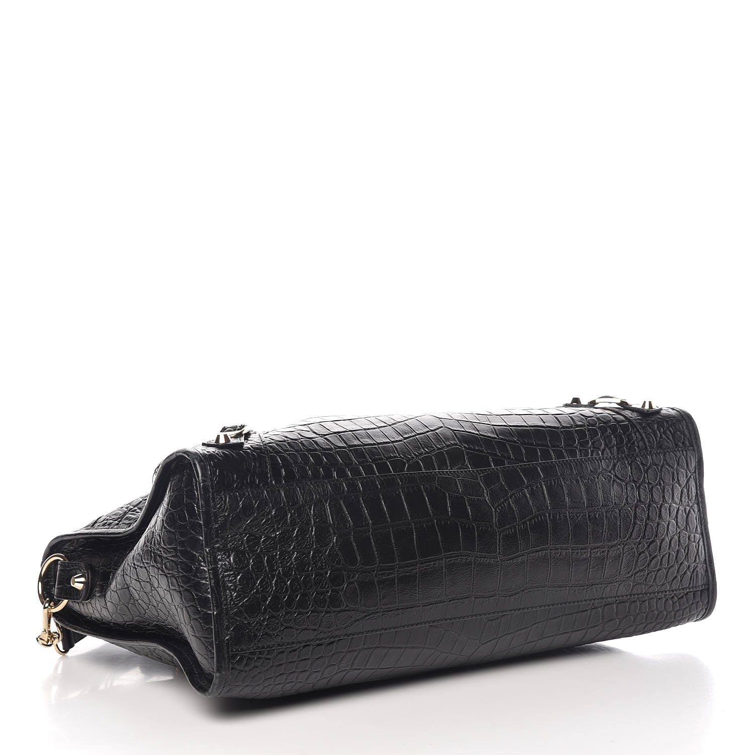 Balenciaga Calfskin Crocodile Embossed Classic Hardware City Black 4 of 9