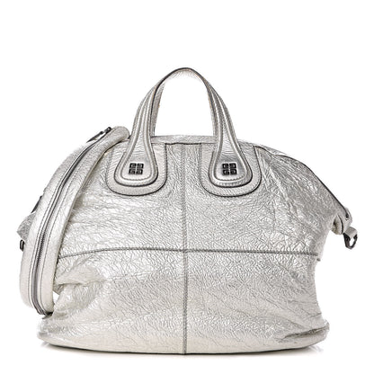 Givenchy Crinkled Patent Large Nightingale Silver 1 of 15