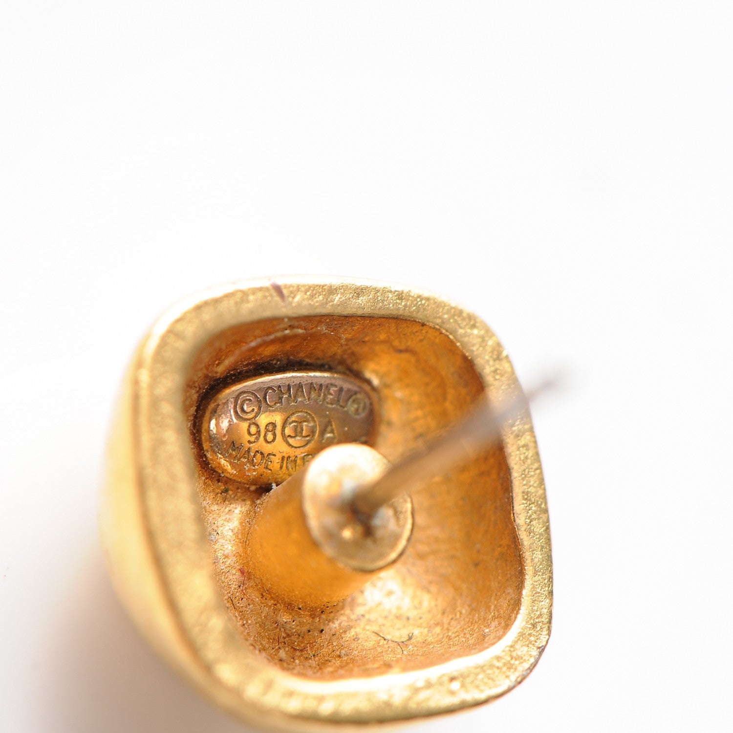 Chanel CC Square Earrings Gold 4 of 4
