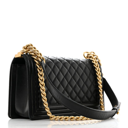 Chanel Lambskin Quilted Medium Boy Flap Black 2 of 12