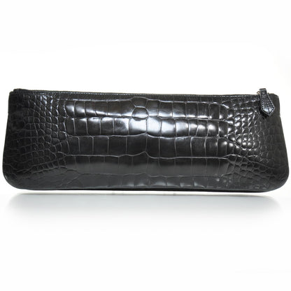 Prada Crocodile Embossed Long Clutch Black 1 of 9