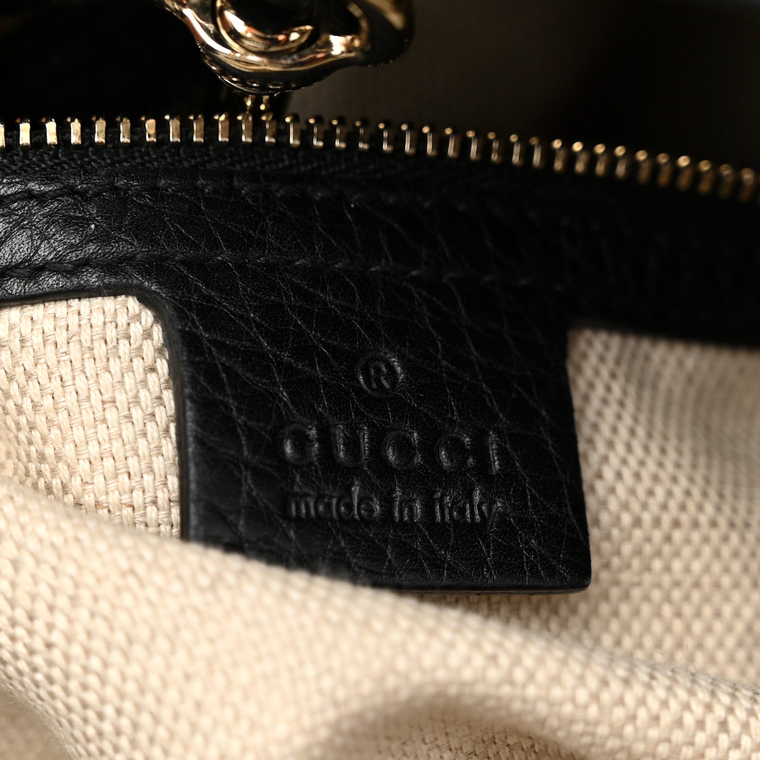 Gucci Pebbled Calfskin Medium Soho Chain Shoulder Bag Black 6 of 13