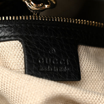 Gucci Pebbled Calfskin Medium Soho Chain Shoulder Bag Black 6 of 13