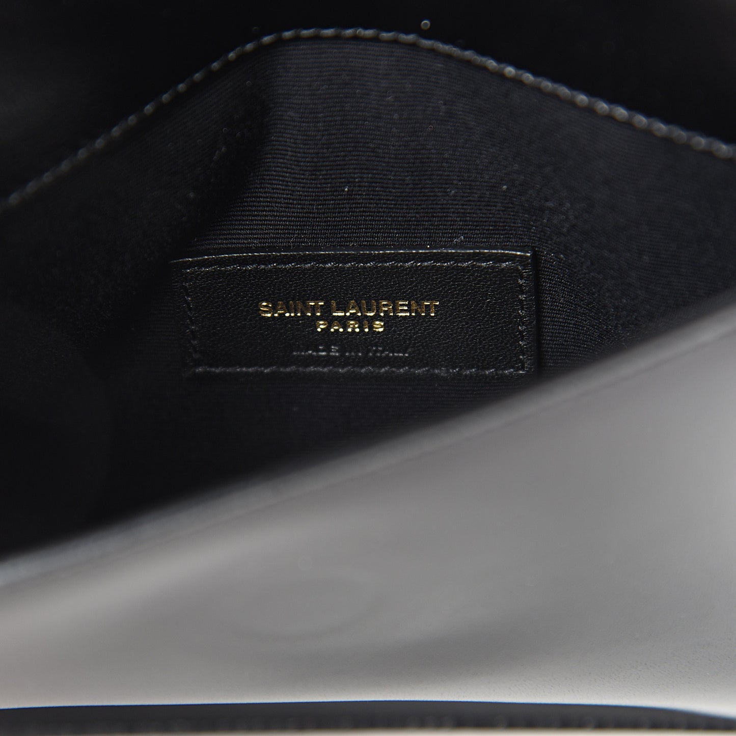 Smooth Shiny Calfskin Monogram Uptown Baby Pouch Black