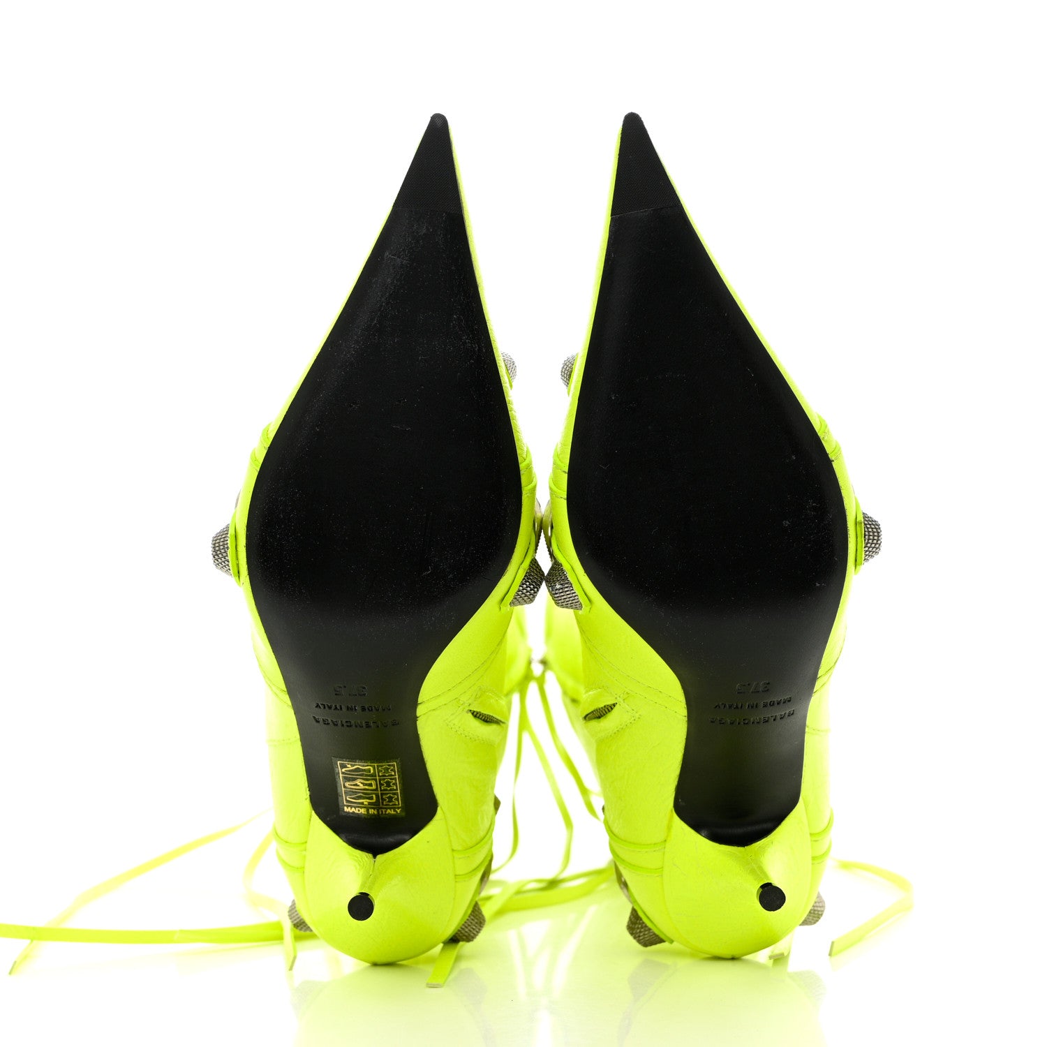 Balenciaga Agneau Arena Cagole 90mm Boots 37.5 Fluo Yellow 5 of 8