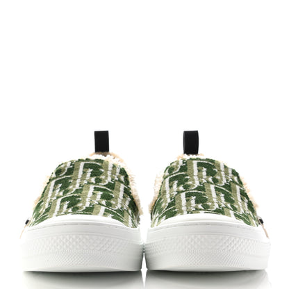 Christian Dior Tapestry Oblique Mens B23 Slip On Sneakers 42 Olive 2 of 10