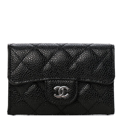 Chanel Caviar Quilted Flap Card Holder Wallet Black 1 of 8
