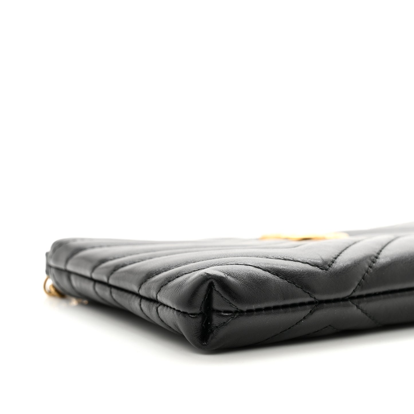 Calfskin Matelasse Mini GG Marmont Chain Bag Black
