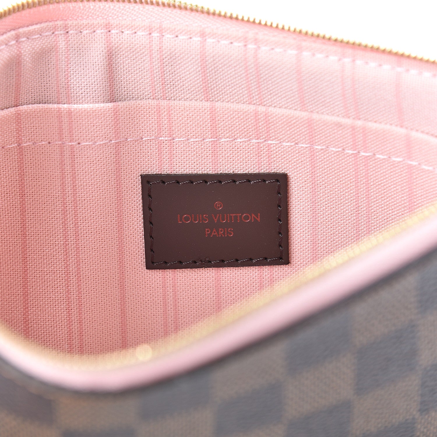 Louis Vuitton Damier Ebene Neverfull MM GM Pochette Rose Ballerine 6 of 8