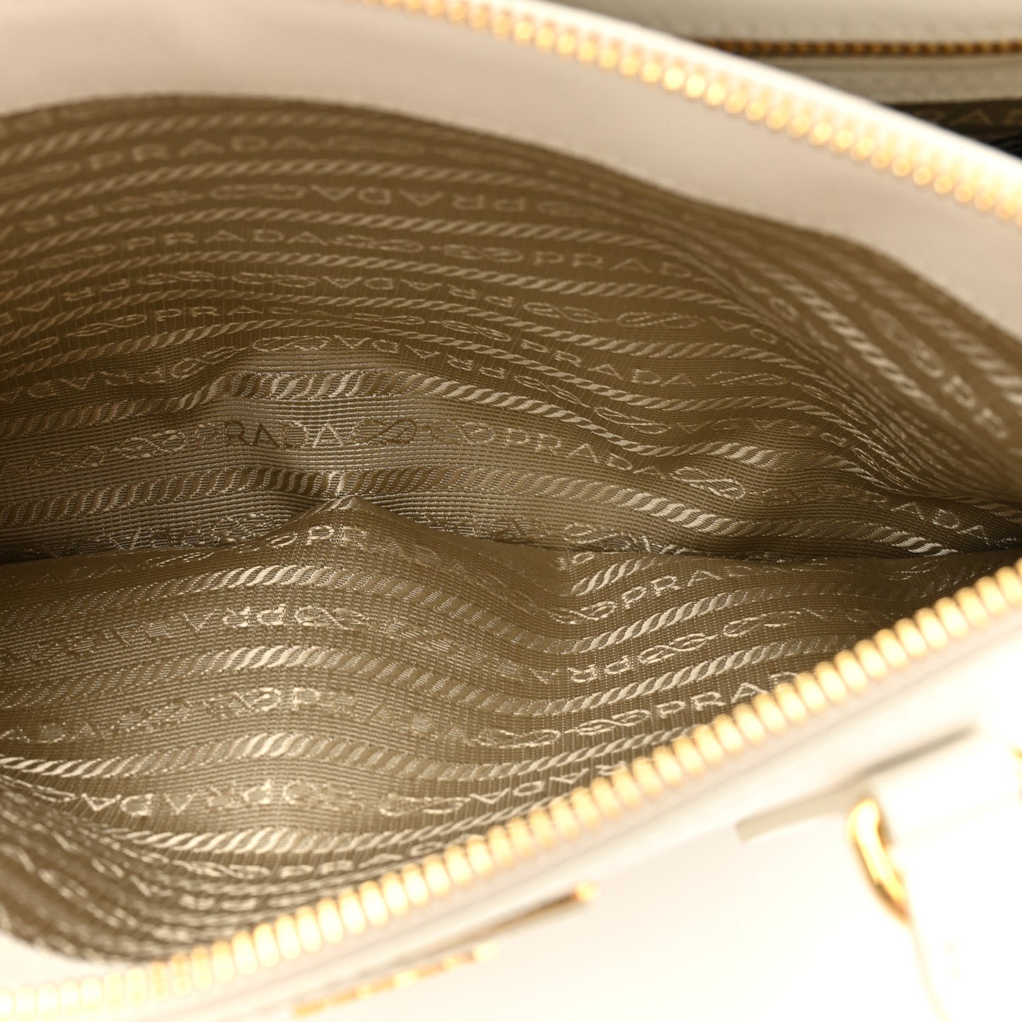 Saffiano Lux Small Galleria Double Zip Tote White