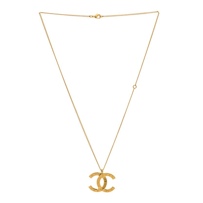 Chanel Metal CC Paris Button Necklace Gold 3 of 5