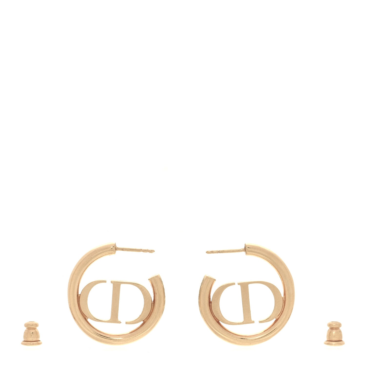 Christian Dior Metal 30 Montaigne Hoop Earrings Aged Gold 3 of 4