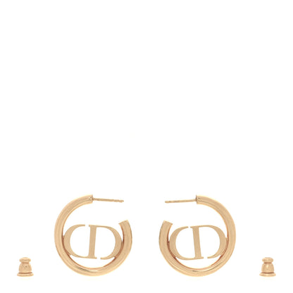 Christian Dior Metal 30 Montaigne Hoop Earrings Aged Gold 3 of 4