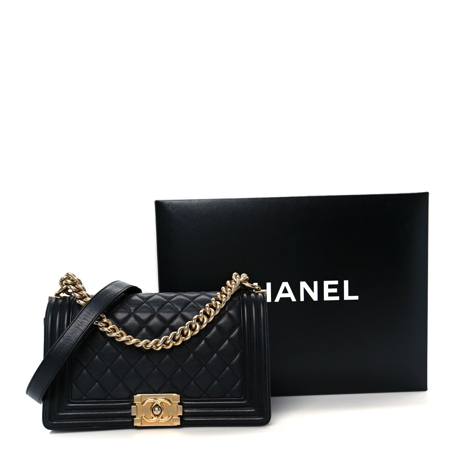 Chanel Calfskin Quilted Medium Boy Flap Black 19 of 21