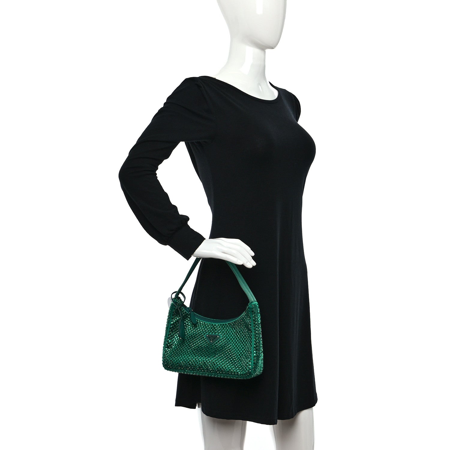 Prada Satin Crystal Mini Re-Edition 2000 Bag Mango 2 of 11