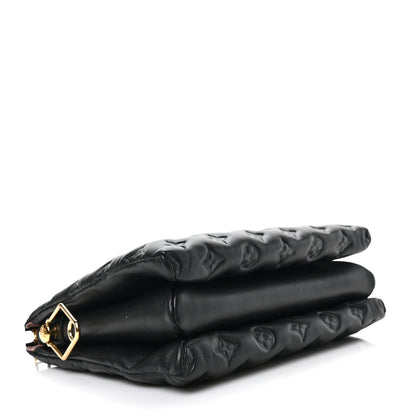 Louis Vuitton Lambskin Embossed Monogram Coussin PM Black 4 of 9