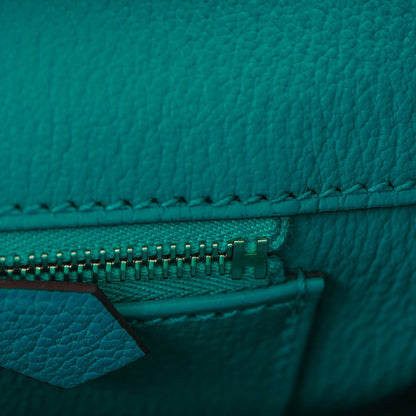 Hermes Chevre de Coromandel Birkin 35 Bleu Paon 12 of 25