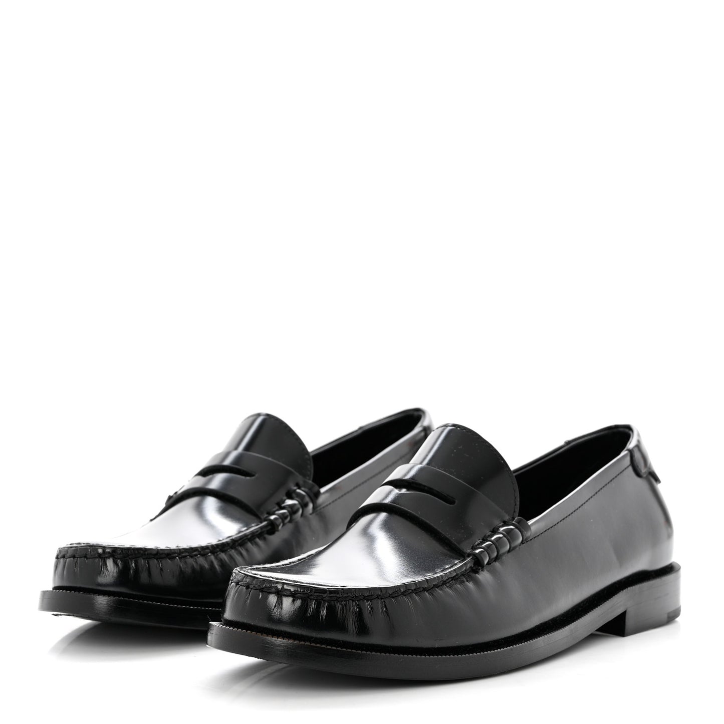 Calfskin Penny Loafers 37.5 Black