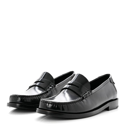 Saint Laurent Calfskin Penny Loafers 37.5 Black 3 of 9