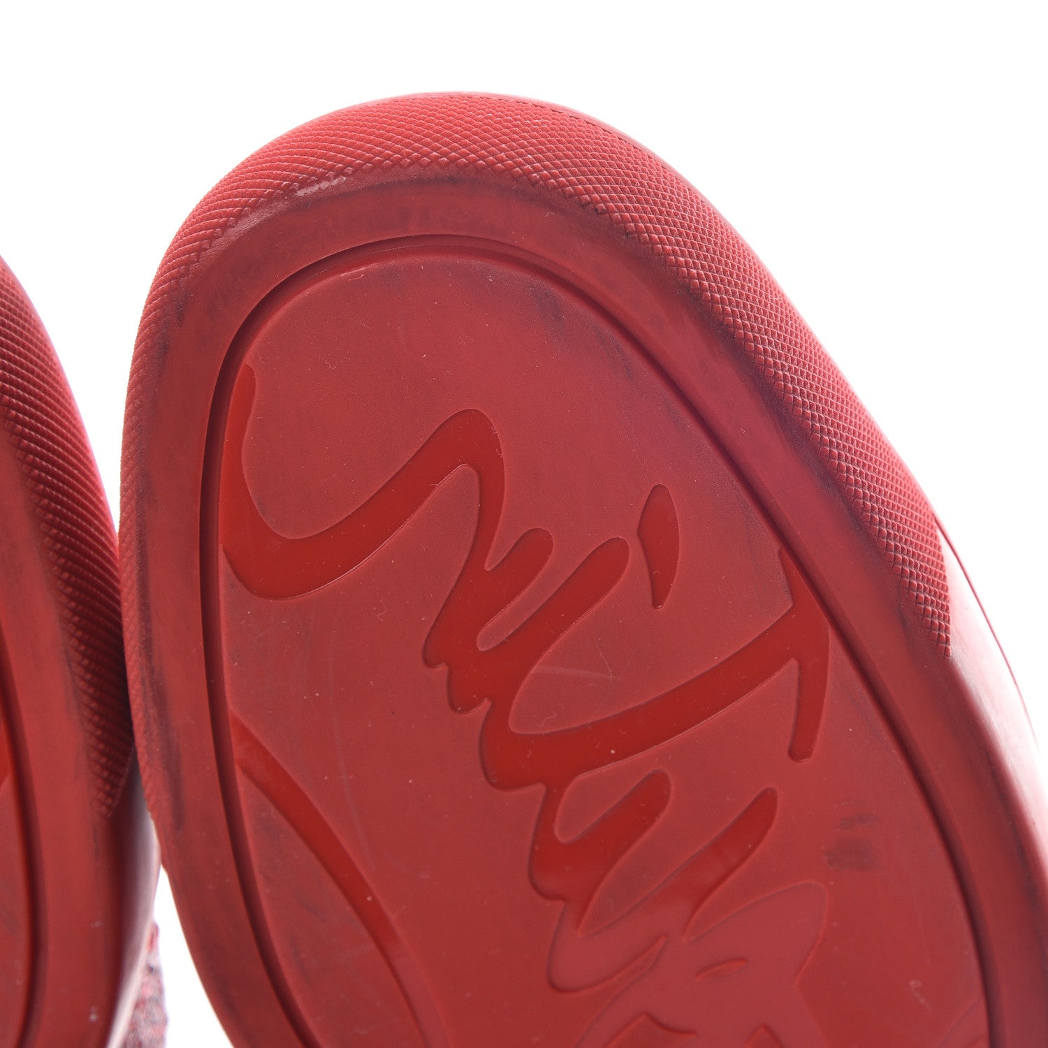 Christian Louboutin Veau Velours Strass Mens Louis Flat Sneakers 41 Red 11 of 18