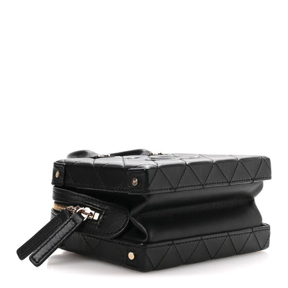 Chanel Calfskin Quilted Small Studded Square Vanity Case Black 4 of 10