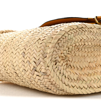 Chloe Raffia Small Grain Calfskin Medium Marcie Basket Yellow 9 of 13