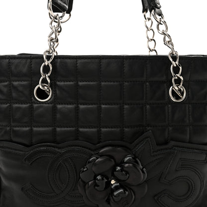 Chanel Lambskin Camellia No. 5 Shoulder Bag Black 8 of 16