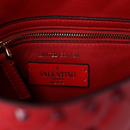 Valentino Garavani Lambskin Monochrome Medium Rockstud Spike Shoulder Bag Red 7 of 10