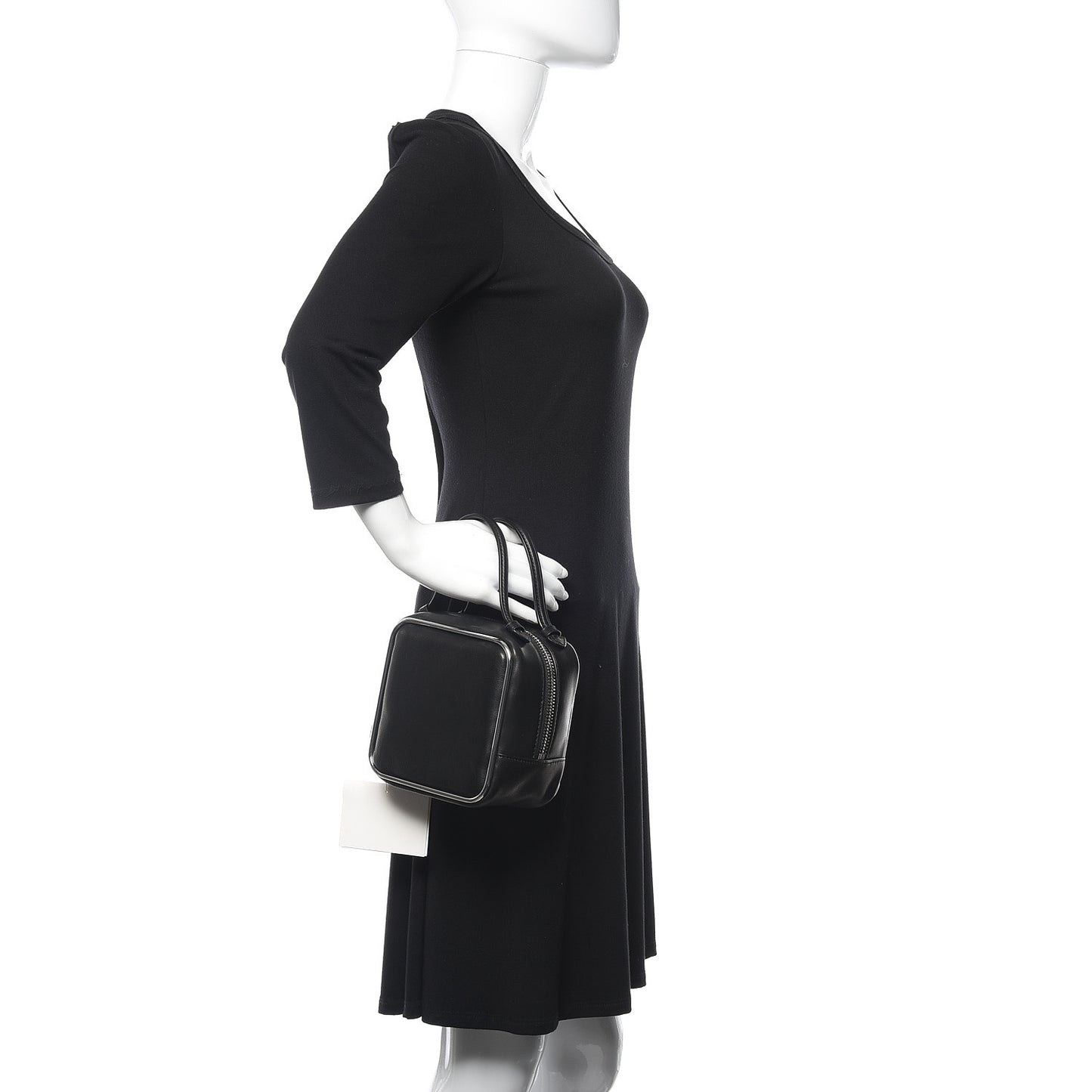 Supple Calfskin Halo Top Handle Bag Black