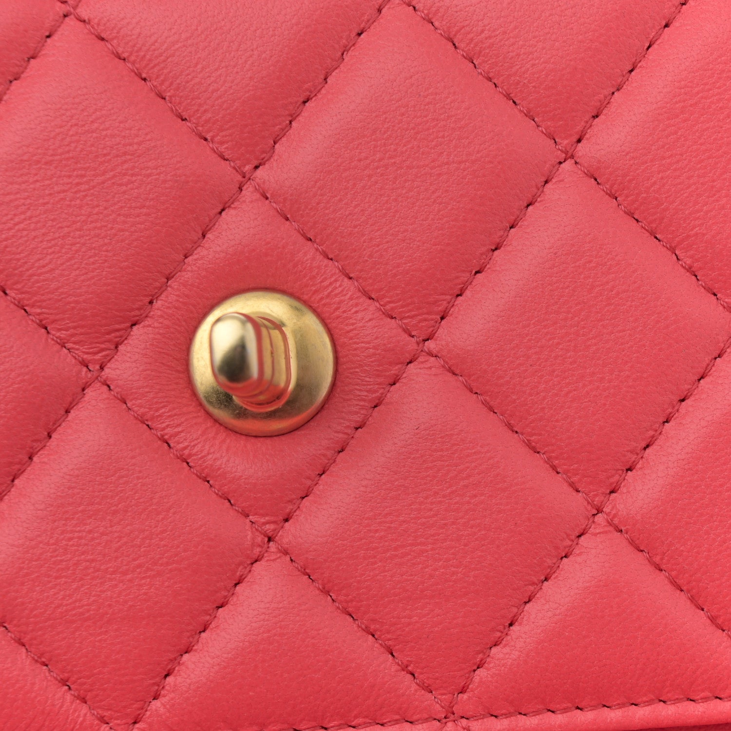 Chanel Lambskin Quilted Sweet Camellia Wallet On Chain WOC Coral 11 of 12