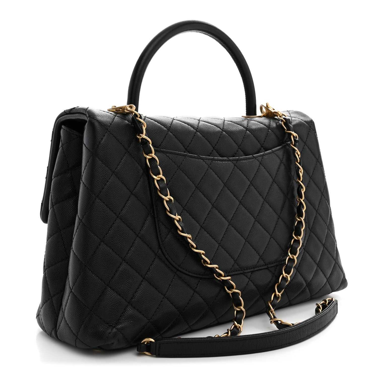 Chanel Caviar Quilted Medium Coco Handle Flap Black 3 of 10
