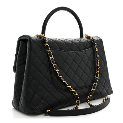 Chanel Caviar Quilted Medium Coco Handle Flap Black 3 of 10