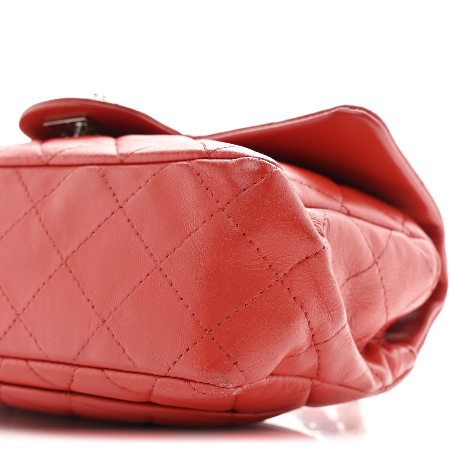 Chanel Lambskin Quilted Mini Rectangular Flap Red 10 of 12